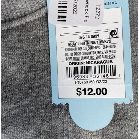 Cat & Jack Boys' Crewneck Fleece Pullover Sweatshirt Gray Size Small 6-7 - Picture 5 of 5